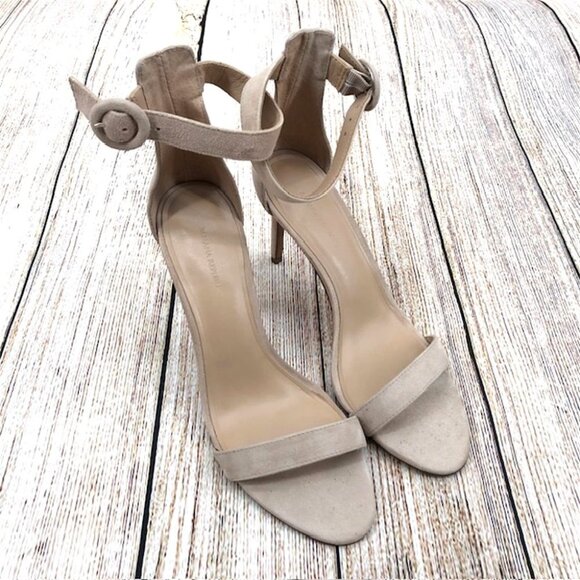 Banana Republic Women's Size 10 M Tan‎ Suede Ankle Strap Stiletto Heels - Picture 1 of 9